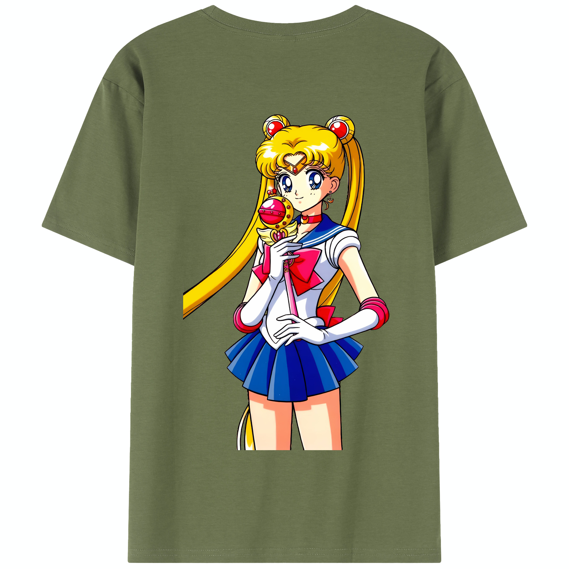 （画像用） 美少女戦士セーラームーン 月野 うさぎ つきの うさぎ Sailor Moon Tsukino Usagi 綿100％半袖Tシャツ（背面プリント）